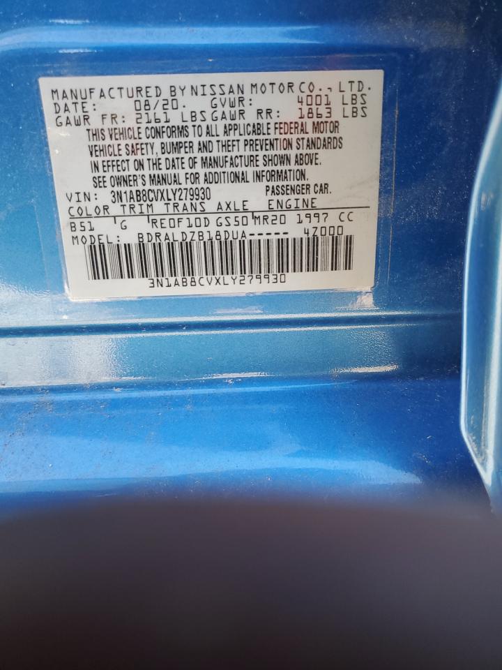 2020 Nissan Sentra Sv VIN: 3N1AB8CVXLY279930 Lot: 85939425