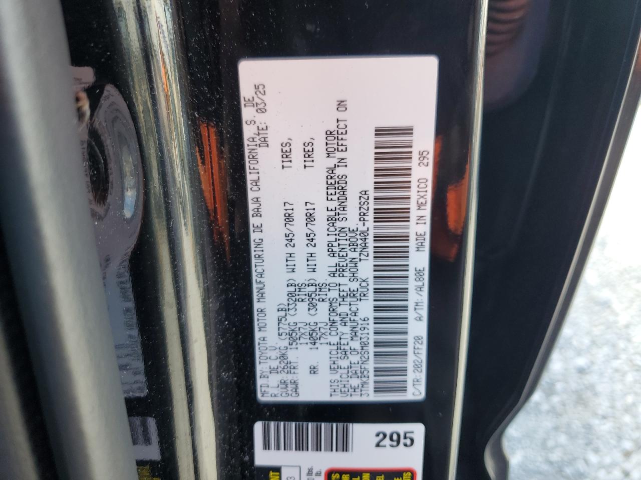 2025 Toyota Tacoma Double Cab VIN: 3TMKB5FN2SM031916 Lot: 85739895