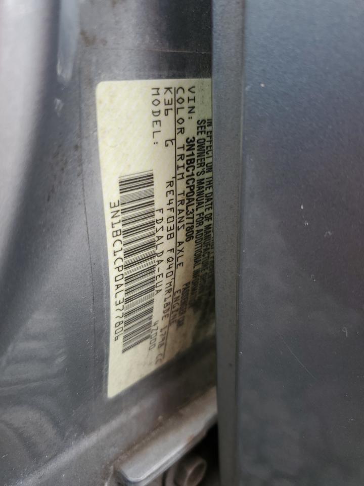 2010 Nissan Versa S VIN: 3N1BC1CP0AL377806 Lot: 85185995