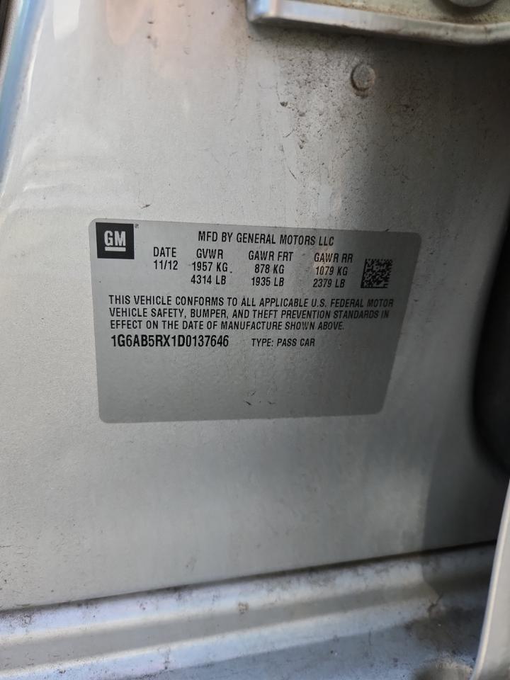 2013 Cadillac Ats Luxury VIN: 1G6AB5RX1D0137646 Lot: 82531065