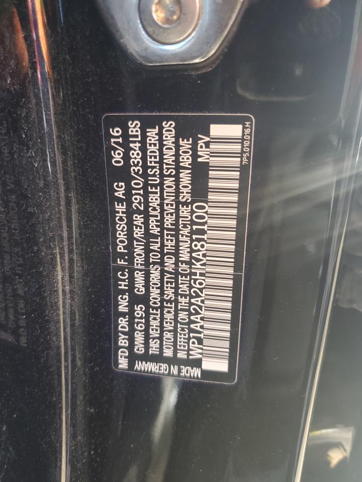 2017 Porsche Cayenne VIN: WP1AA2A26HKA81100 Lot: 81268415