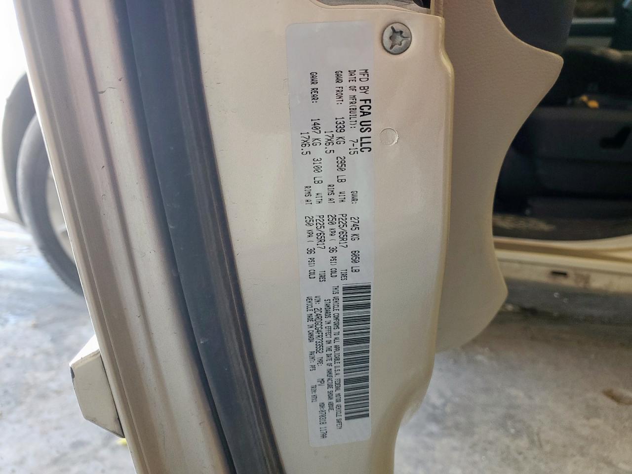 2015 Dodge Grand Caravan Sxt VIN: 2C4RDGCG4FR733552 Lot: 82400785