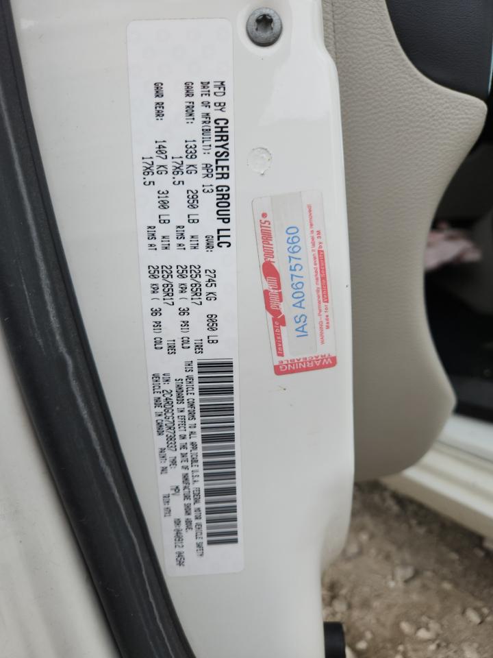 2013 Dodge Grand Caravan Sxt VIN: 2C4RDGCG7DR738337 Lot: 89538175