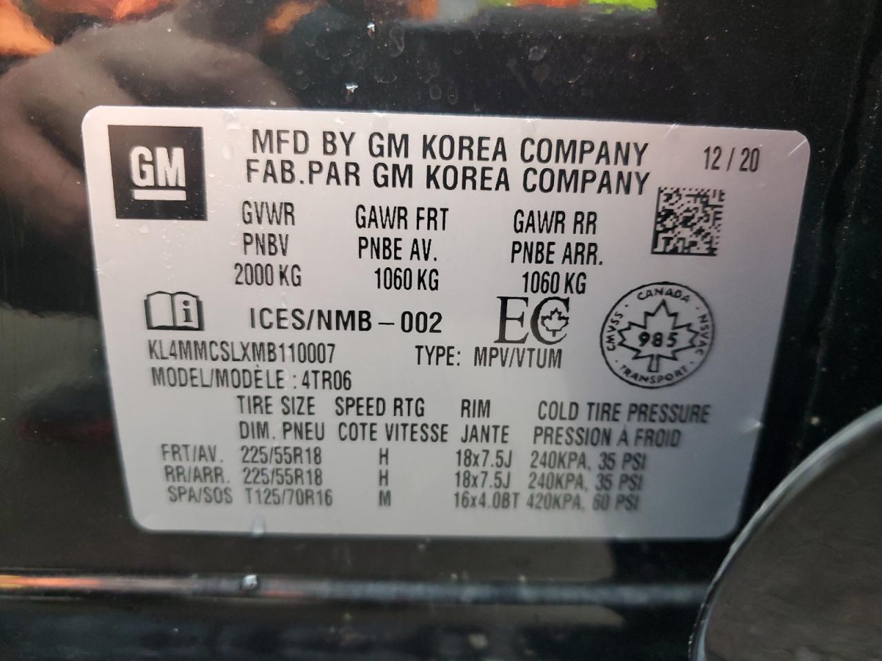 2021 Buick Encore Gx Preferred VIN: KL4MMCSLXMB110007 Lot: 87185575