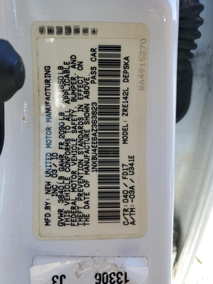 2010 Toyota Corolla Base VIN: 1NXBU4EE6AZ363823 Lot: 84934815