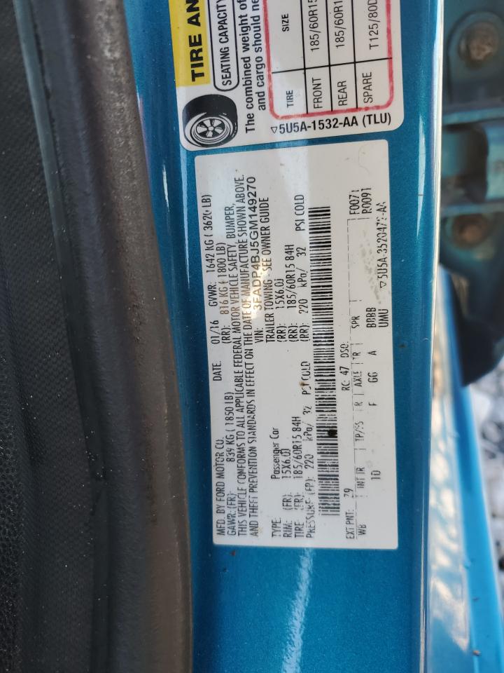 2016 Ford Fiesta Se VIN: 3FADP4BJ5GM149270 Lot: 86505775