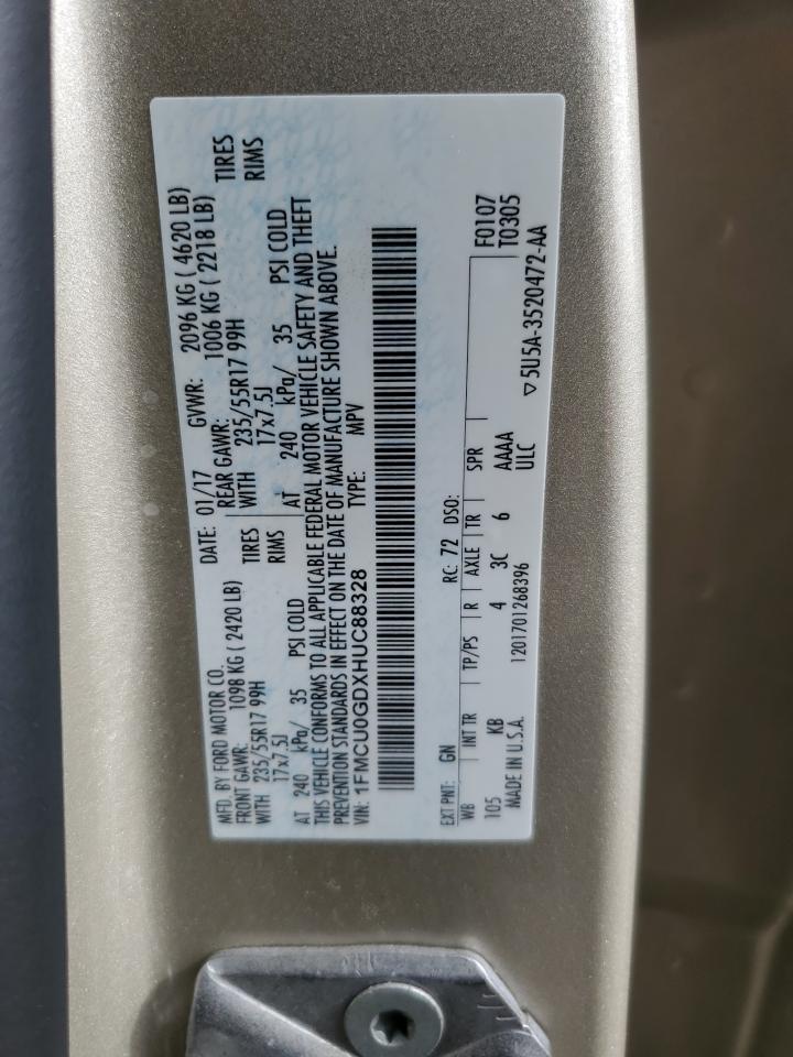 2017 Ford Escape Se VIN: 1FMCU0GDXHUC88328 Lot: 82499085