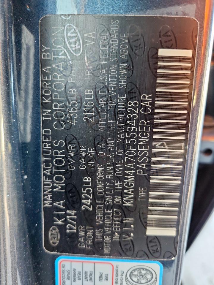 2015 Kia Optima Lx VIN: KNAGM4A70F5594328 Lot: 82379045