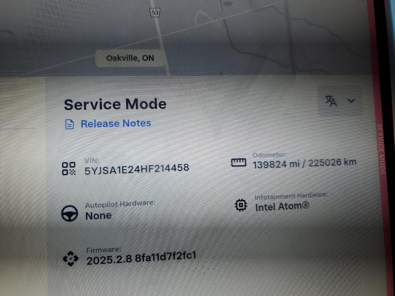 2017 Tesla Model S VIN: 5YJSA1E24HF214458 Lot: 89883625