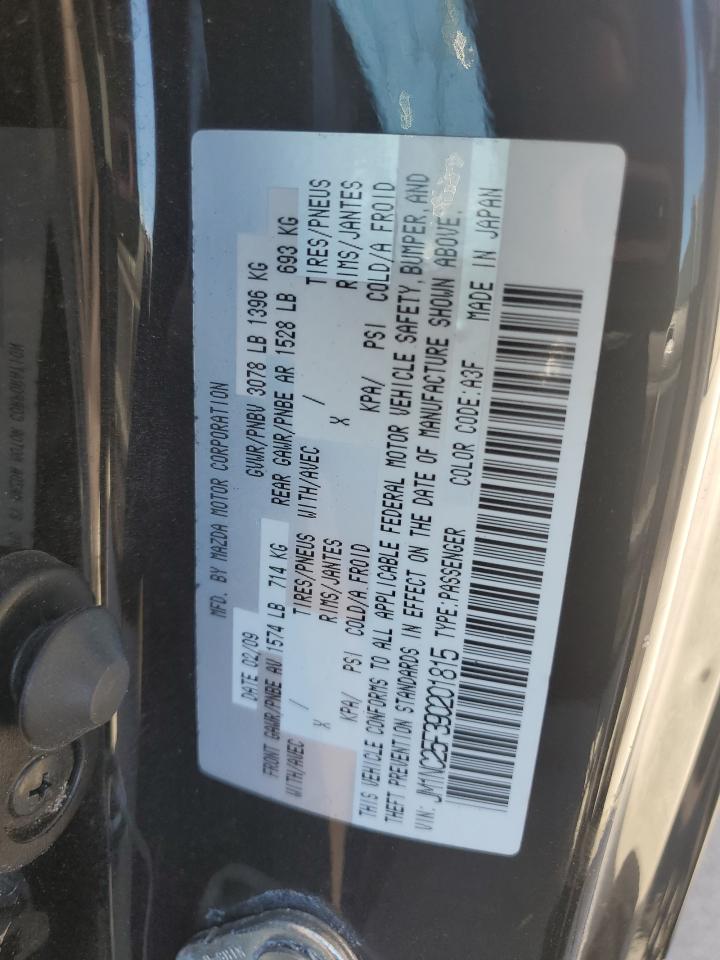 2009 Mazda Mx-5 Miata VIN: JM1NC25F390201815 Lot: 85827835