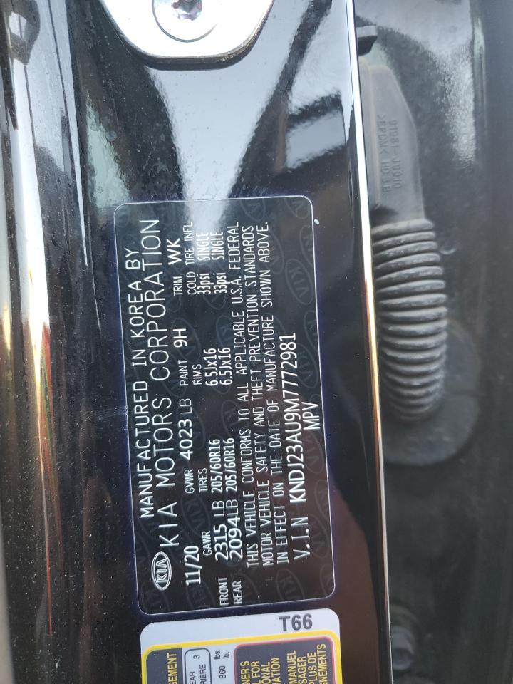 2021 Kia Soul Lx VIN: KNDJ23AU9M7772981 Lot: 82320945