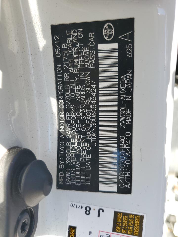 2012 Toyota Prius VIN: JTDKN3DU6C5464247 Lot: 84171955