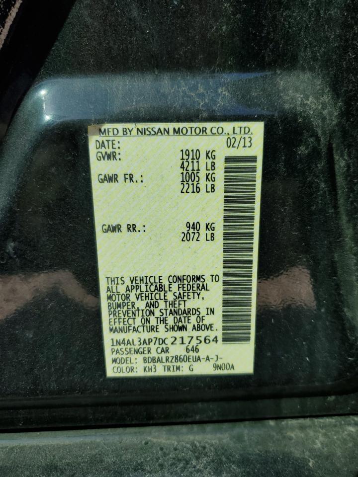 2013 Nissan Altima 2.5 VIN: 1N4AL3AP7DC217564 Lot: 85930735