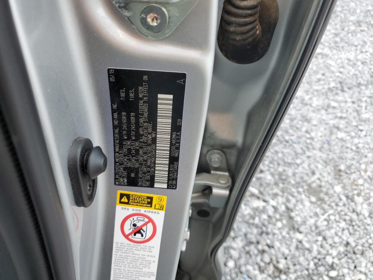 2019 Toyota Highlander Se VIN: 5TDKZRFH6KS564560 Lot: 82340085