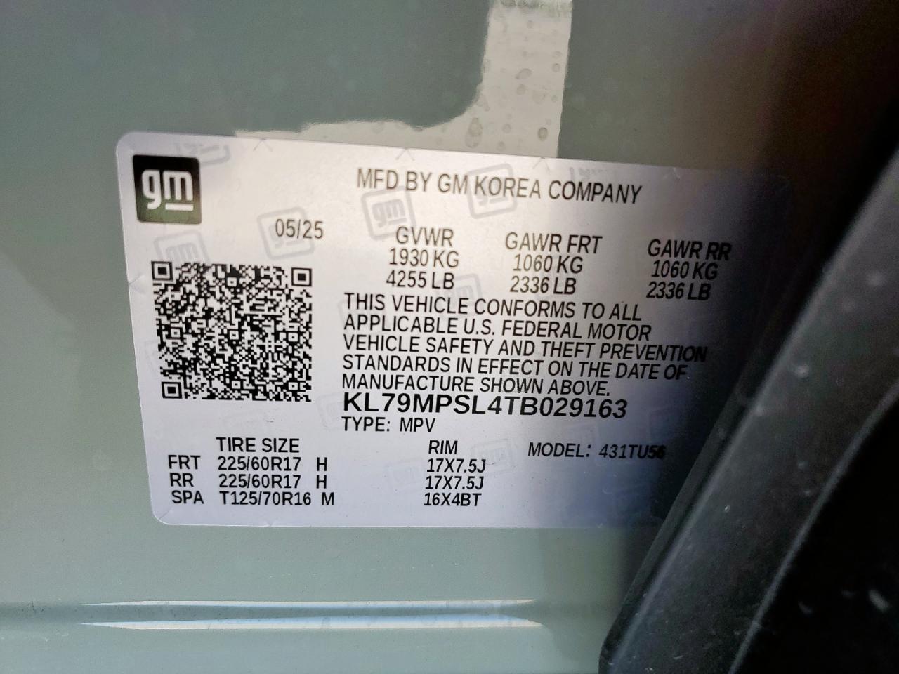 2026 Chevrolet Trailblazer Lt VIN: KL79MPSL4TB029163 Lot: 82242005