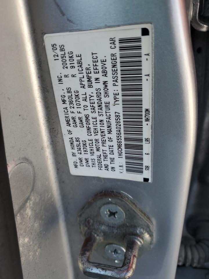 2006 Honda Accord Ex VIN: 1HGCM66556A026587 Lot: 81958365