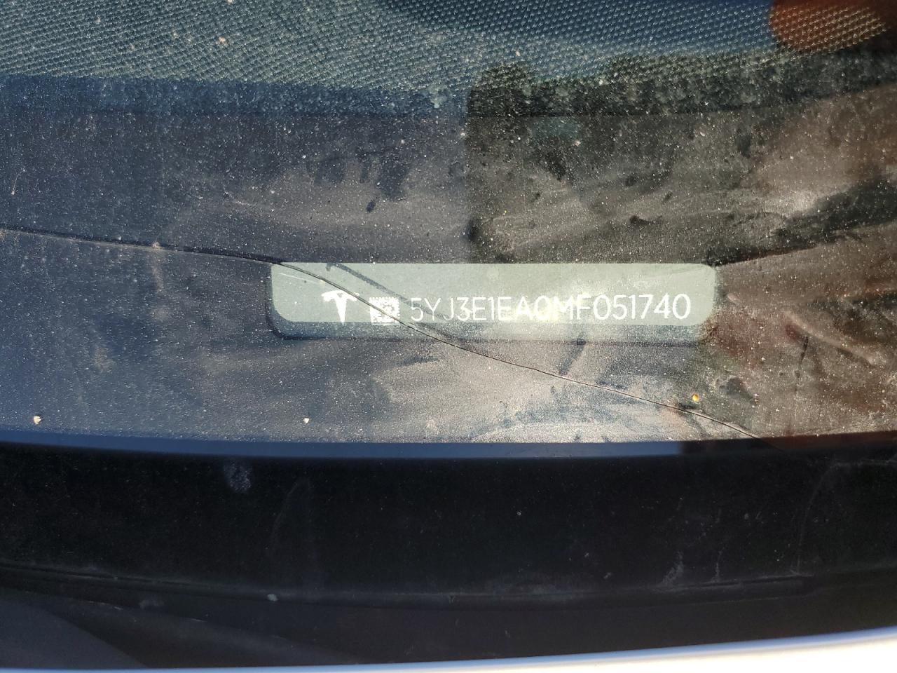 2021 Tesla Model 3 VIN: 5YJ3E1EA0MF051740 Lot: 90679495