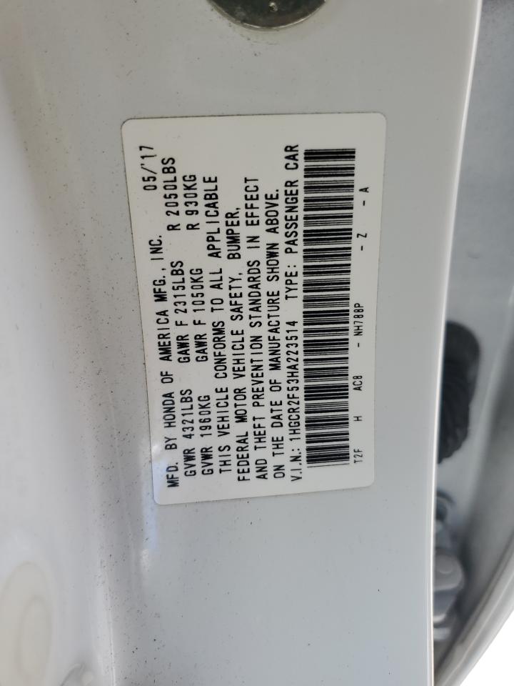 2017 Honda Accord Sport VIN: 1HGCR2F53HA223514 Lot: 85585315