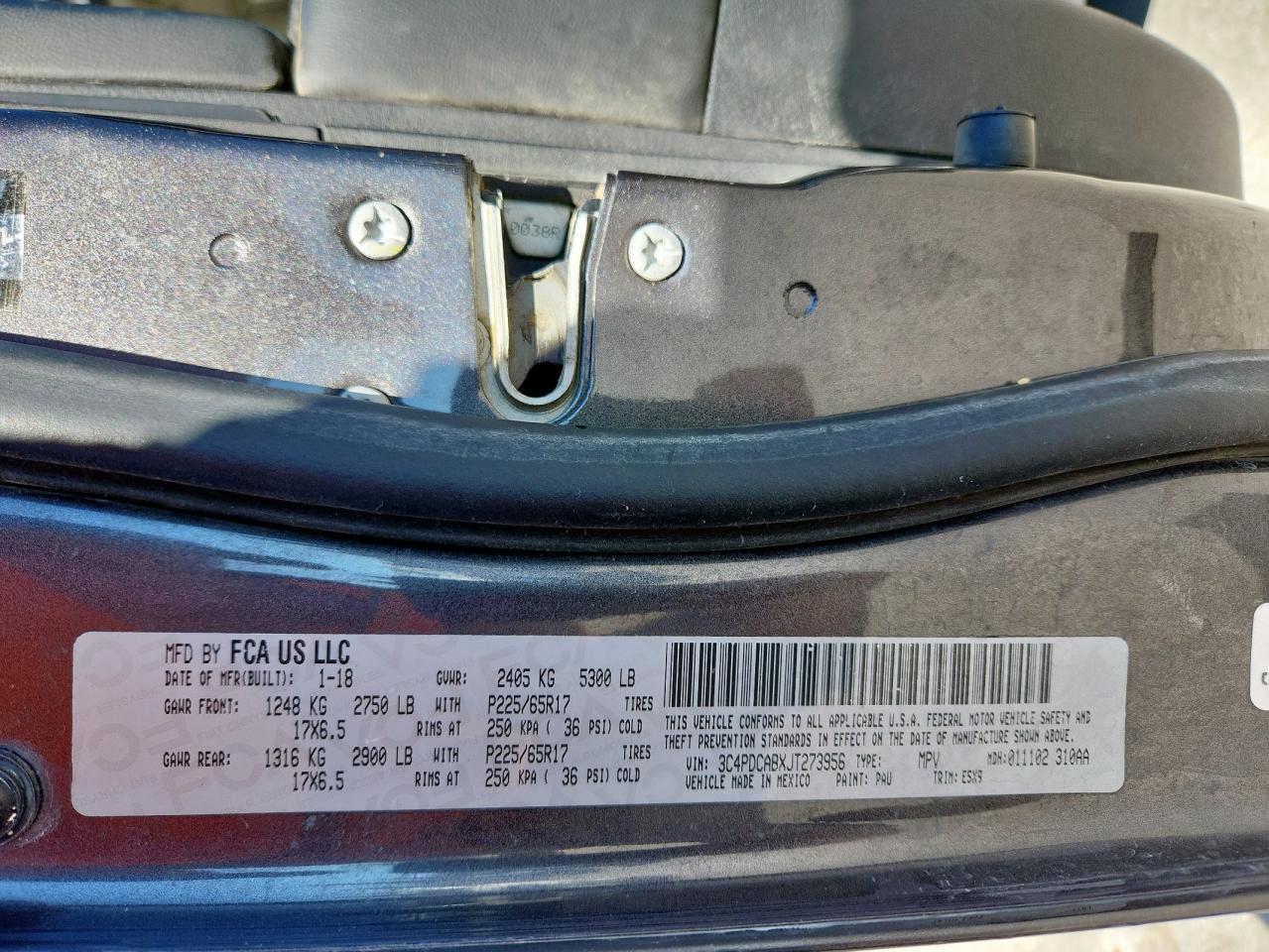 2018 Dodge Journey Se VIN: 3C4PDCABXJT273956 Lot: 90293545