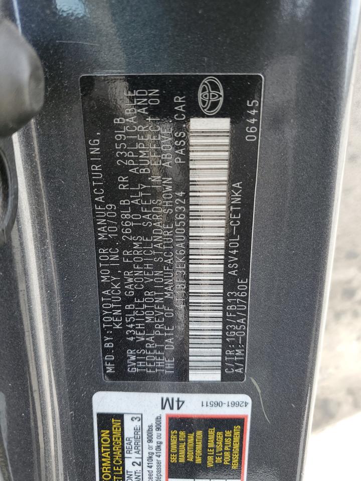 2010 Toyota Camry Base VIN: 4T1BF3EK6AU056324 Lot: 69603645