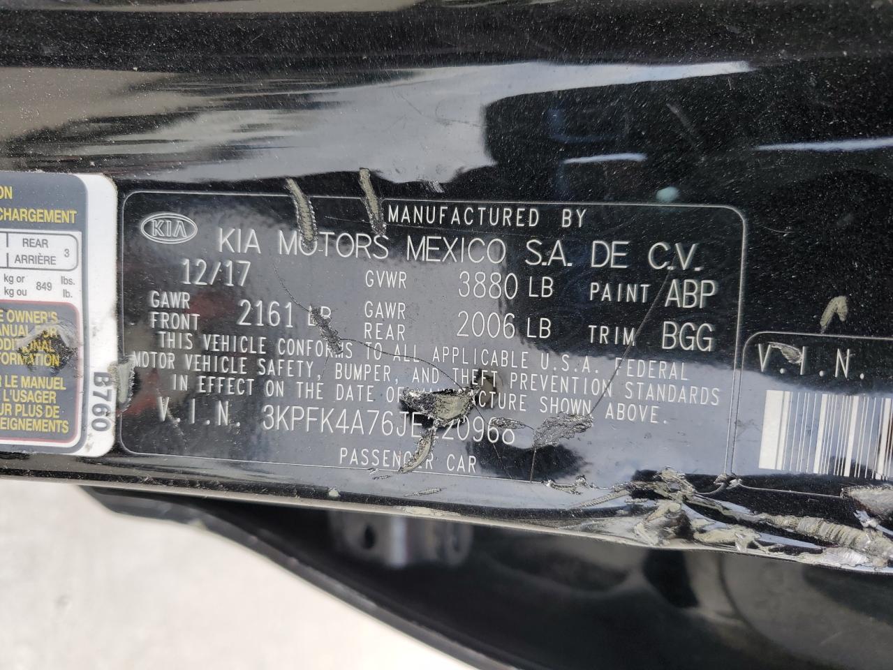 2018 Kia Forte Lx VIN: 3KPFK4A76JE220968 Lot: 86889735