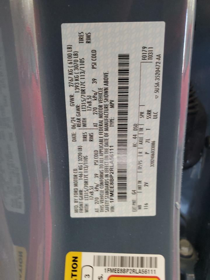 2024 Ford Bronco Outer Banks VIN: 1FMEE8BP2RLA56111 Lot: 84609055