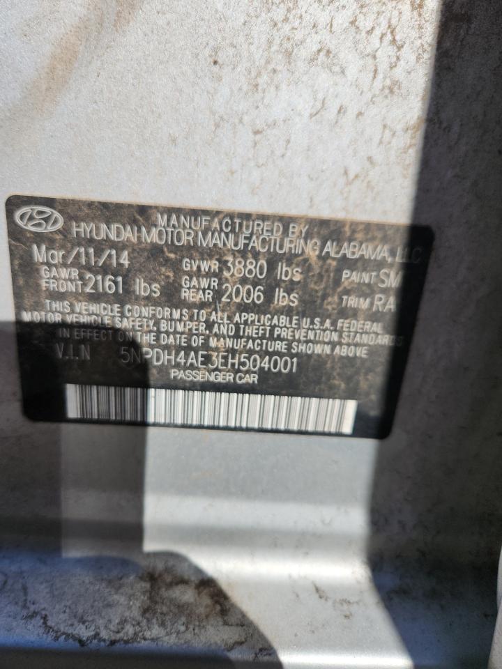 2014 Hyundai Elantra Se VIN: 5NPDH4AE3EH504001 Lot: 86143545