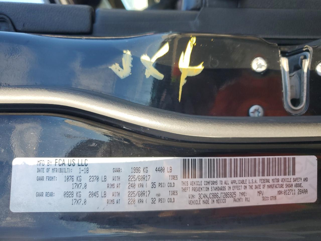 2018 Jeep Compass Latitude VIN: 3C4NJCBB6JT285925 Lot: 82491835