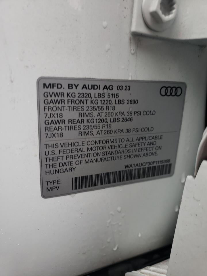 2023 Audi Q3 Premium 40 VIN: WA1AUCF30P1119368 Lot: 86249995
