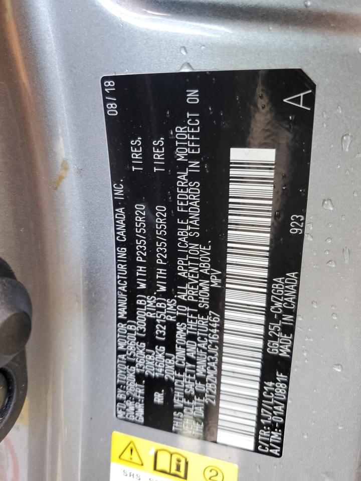 2018 Lexus Rx 350 Base VIN: 2T2BZMCA3JC164467 Lot: 84755545