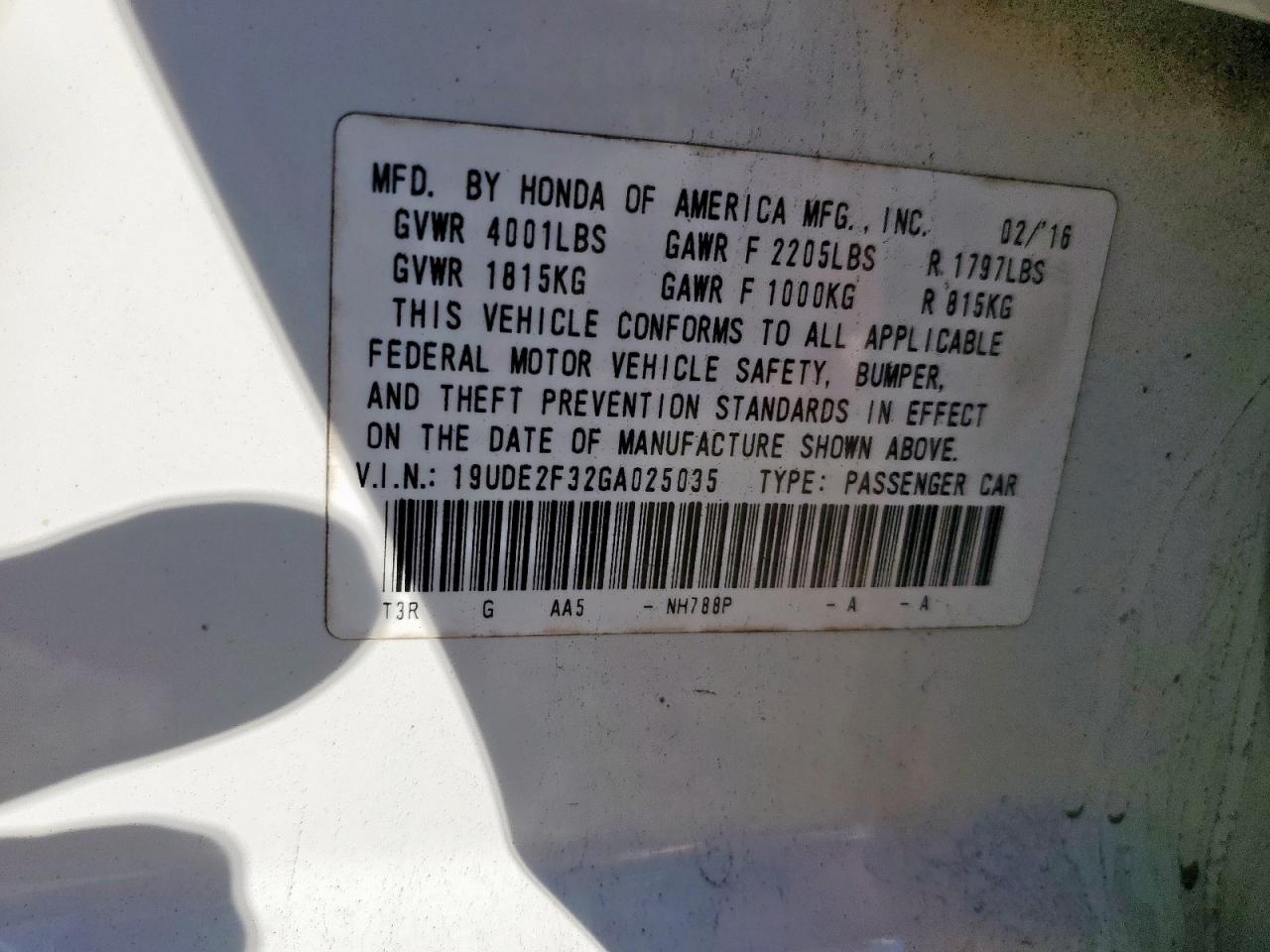 2016 Acura Ilx Base Watch Plus VIN: 19UDE2F32GA025035 Lot: 90484175