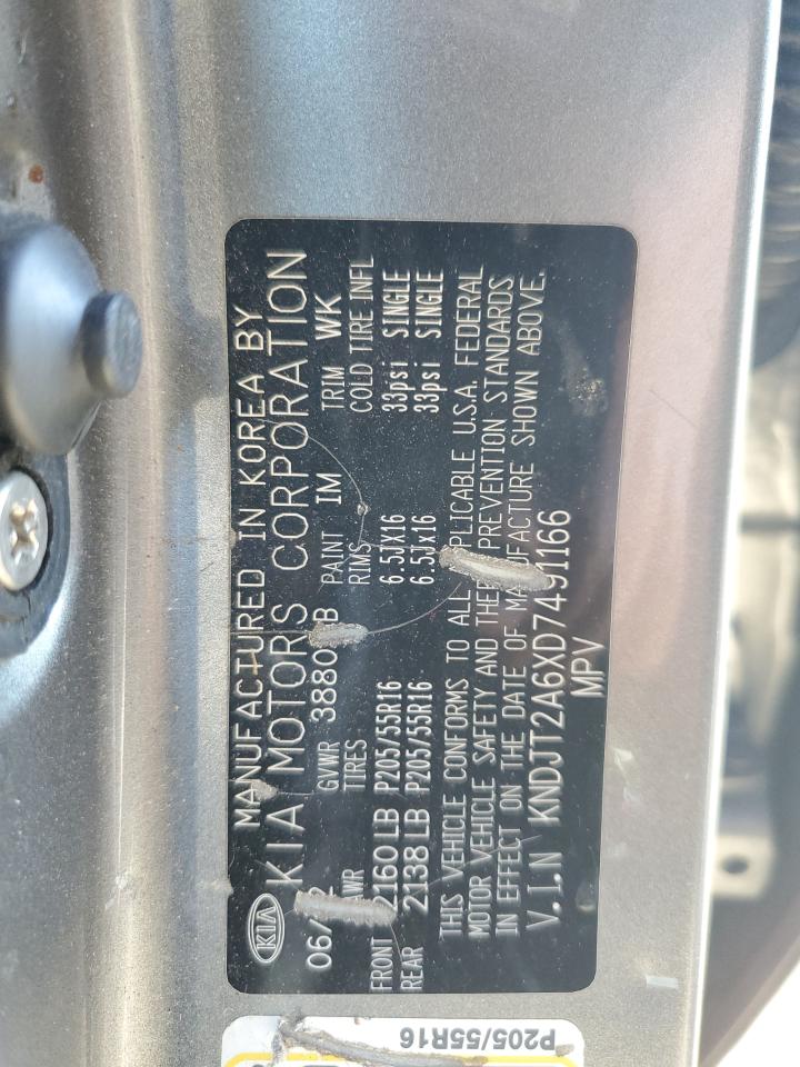 2013 Kia Soul + VIN: KNDJT2A6XD7491166 Lot: 86141295