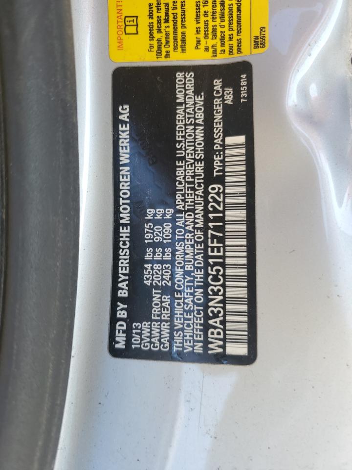 2014 BMW 428 I VIN: WBA3N3C51EF711229 Lot: 84950745