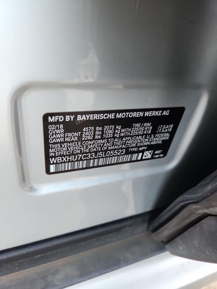 2018 BMW X1 Sdrive28I VIN: WBXHU7C33J5L05523 Lot: 84926235