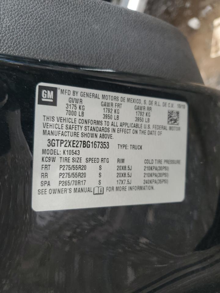 2011 GMC Sierra K1500 Denali VIN: 3GTP2XE27BG167353 Lot: 82311715