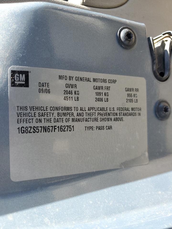 2007 Saturn Aura Xe VIN: 1G8ZS57N67F162751 Lot: 85300715