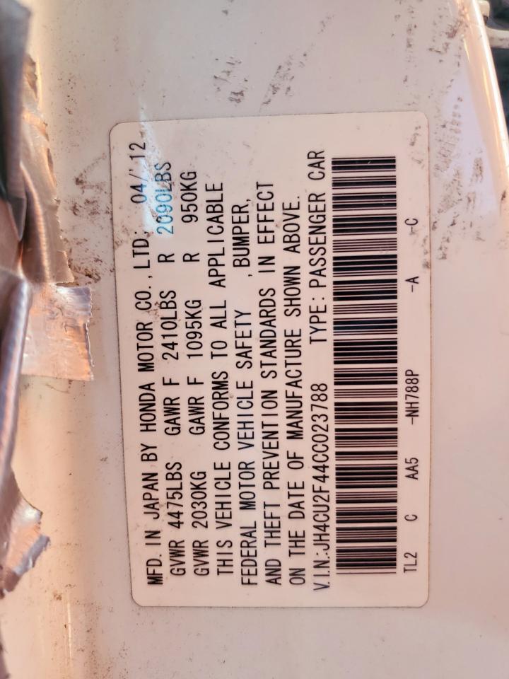 2012 Acura Tsx VIN: JH4CU2F44CC023788 Lot: 86240145