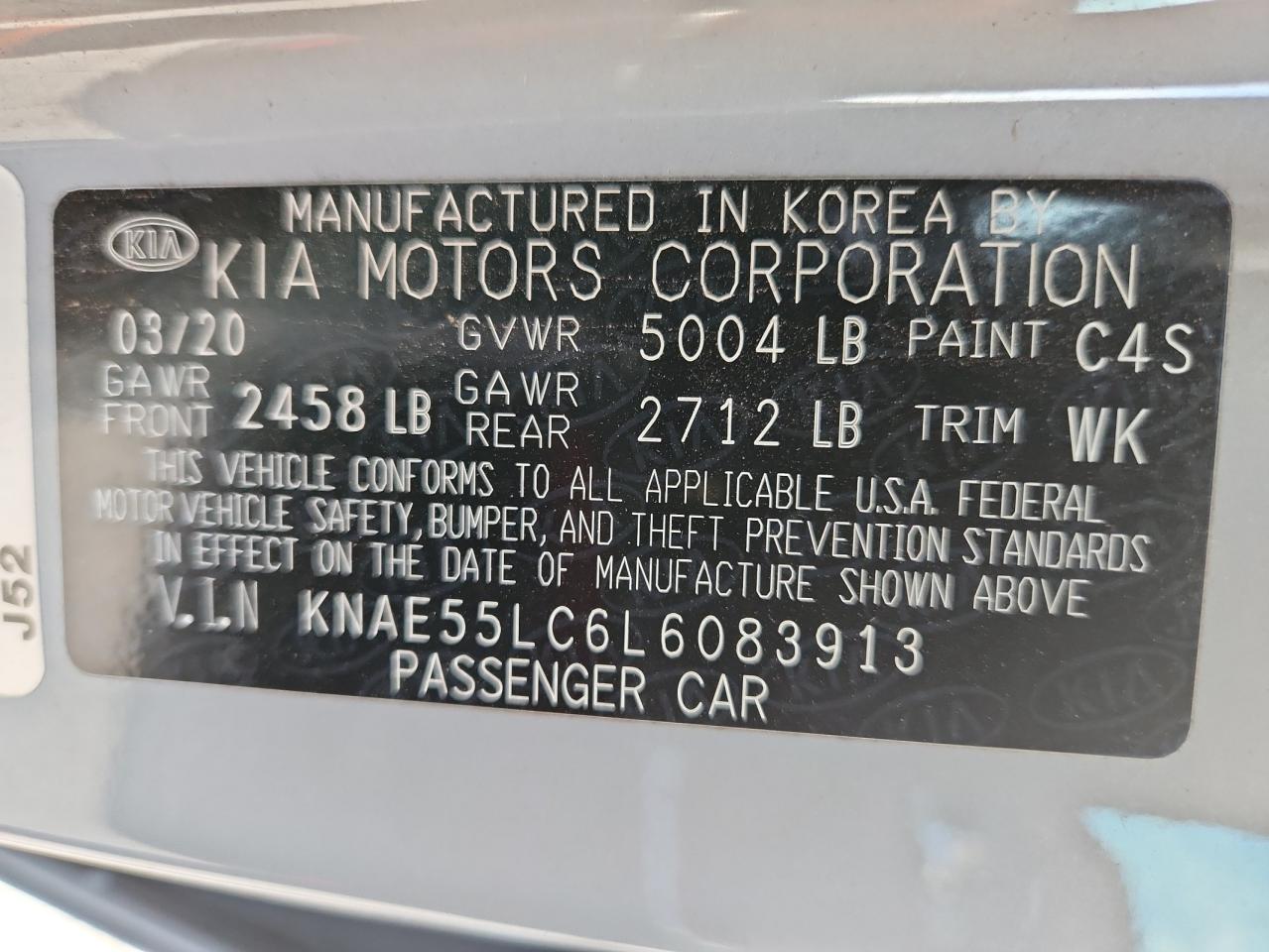 2020 Kia Stinger Gt2 VIN: KNAE55LC6L6083913 Lot: 86192545