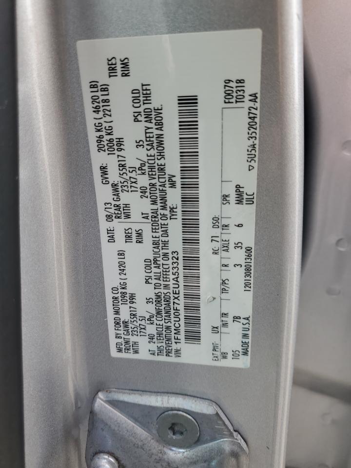 2014 Ford Escape S VIN: 1FMCU0F7XEUA53323 Lot: 82338795