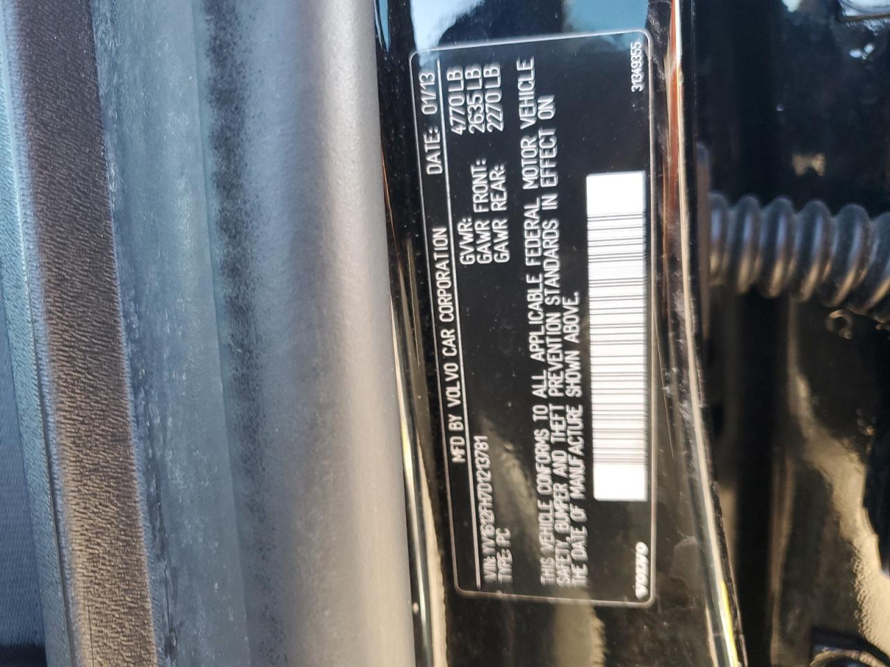 2013 Volvo S60 T5 VIN: YV1612FH7D1213781 Lot: 90940295