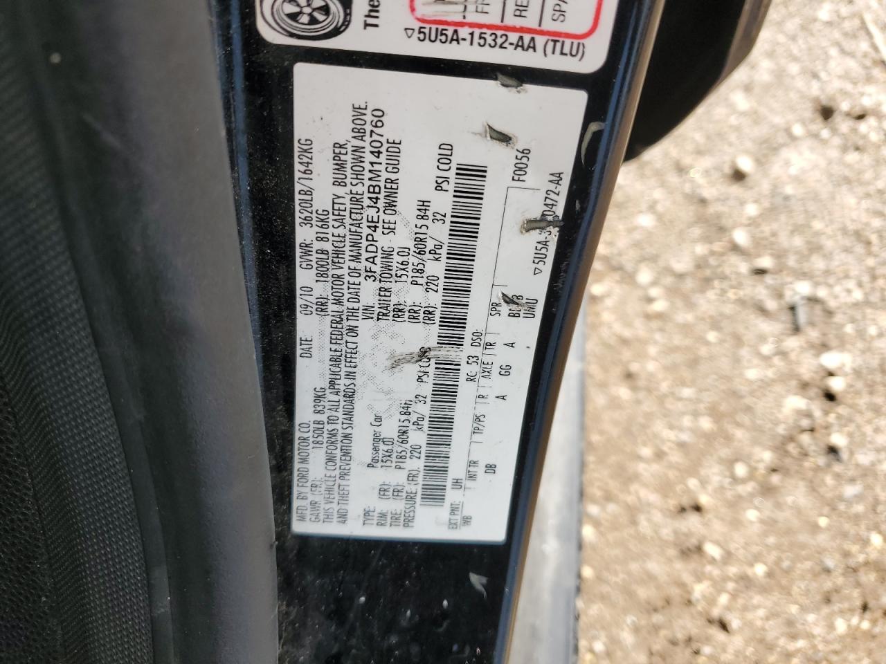 2011 Ford Fiesta Se VIN: 3FADP4EJ4BM140760 Lot: 89869625