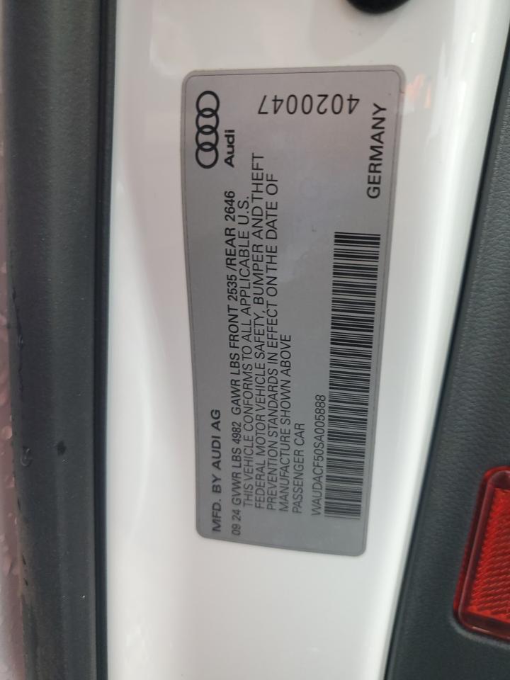 2025 Audi A5 Premium 45 VIN: WAUDACF50SA005888 Lot: 86176945