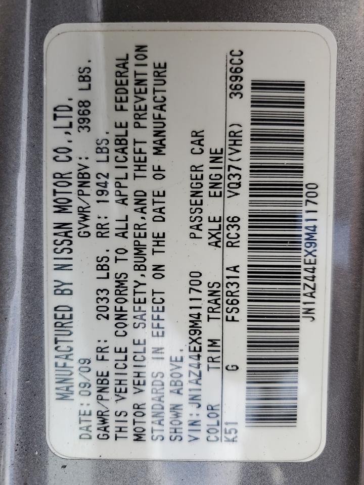 2009 Nissan 370Z VIN: JN1AZ44EX9M411700 Lot: 82360415