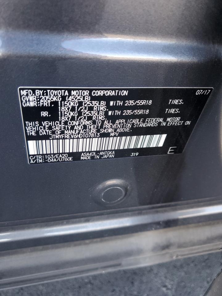 2017 Toyota Rav4 Limited VIN: JTMYFREV6HD107813 Lot: 89902155