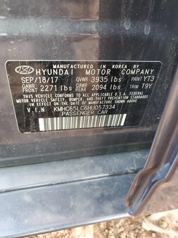 2017 Hyundai Ioniq Blue VIN: KMHC65LC6HU057334 Lot: 86249865