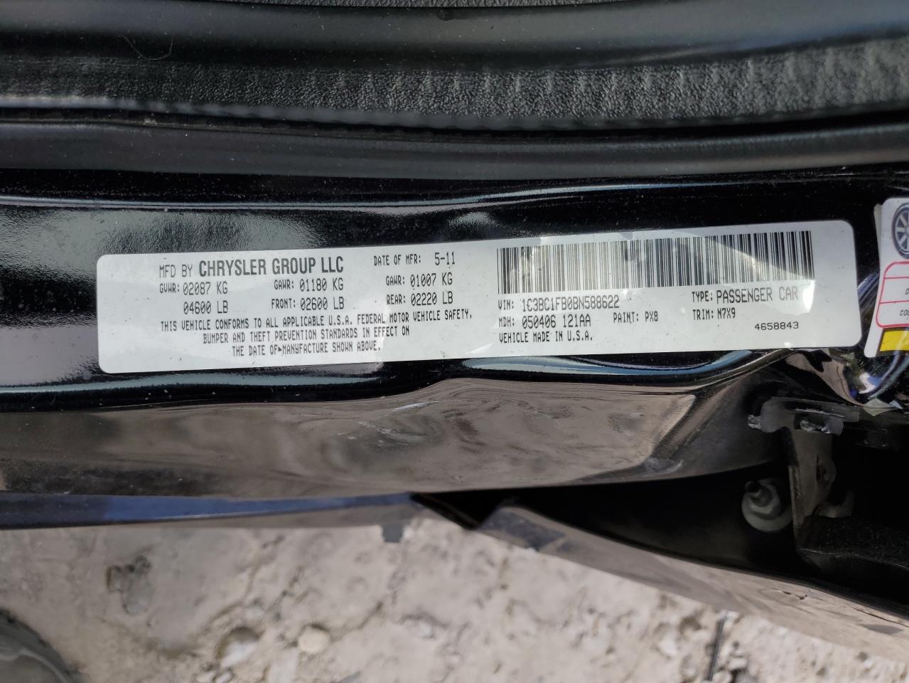 2011 Chrysler 200 Touring VIN: 1C3BC1FB0BN588622 Lot: 84775035