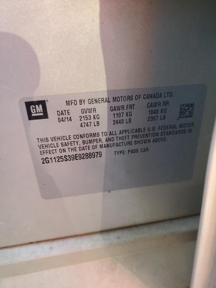 2014 Chevrolet Impala Lt VIN: 2G1125S39E9288979 Lot: 82306625