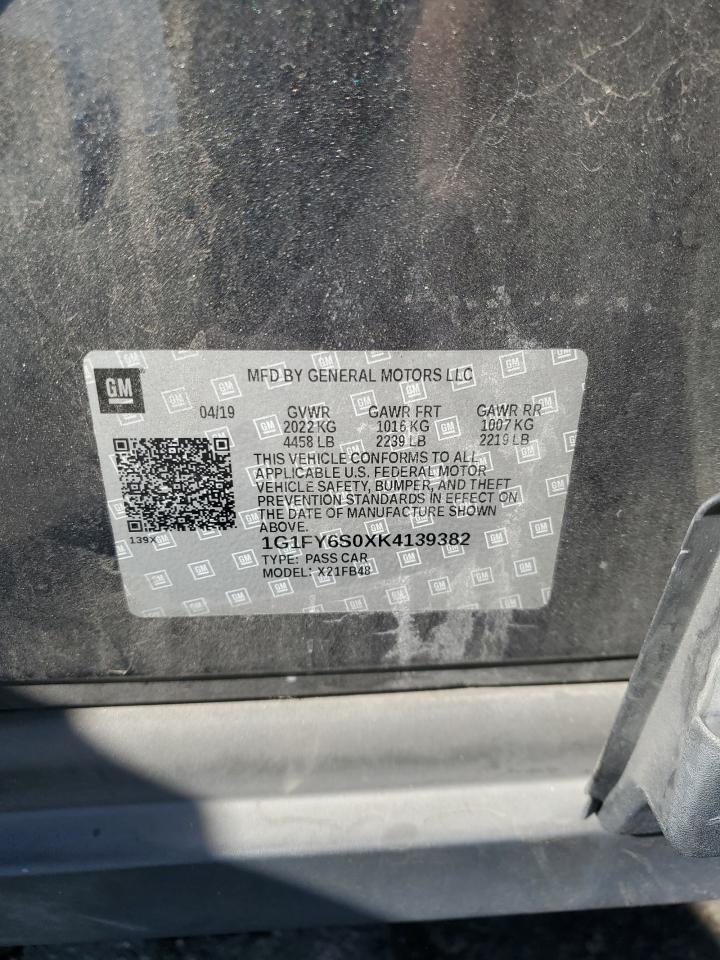 2019 Chevrolet Bolt Ev Lt VIN: 1G1FY6S0XK4139382 Lot: 82177365