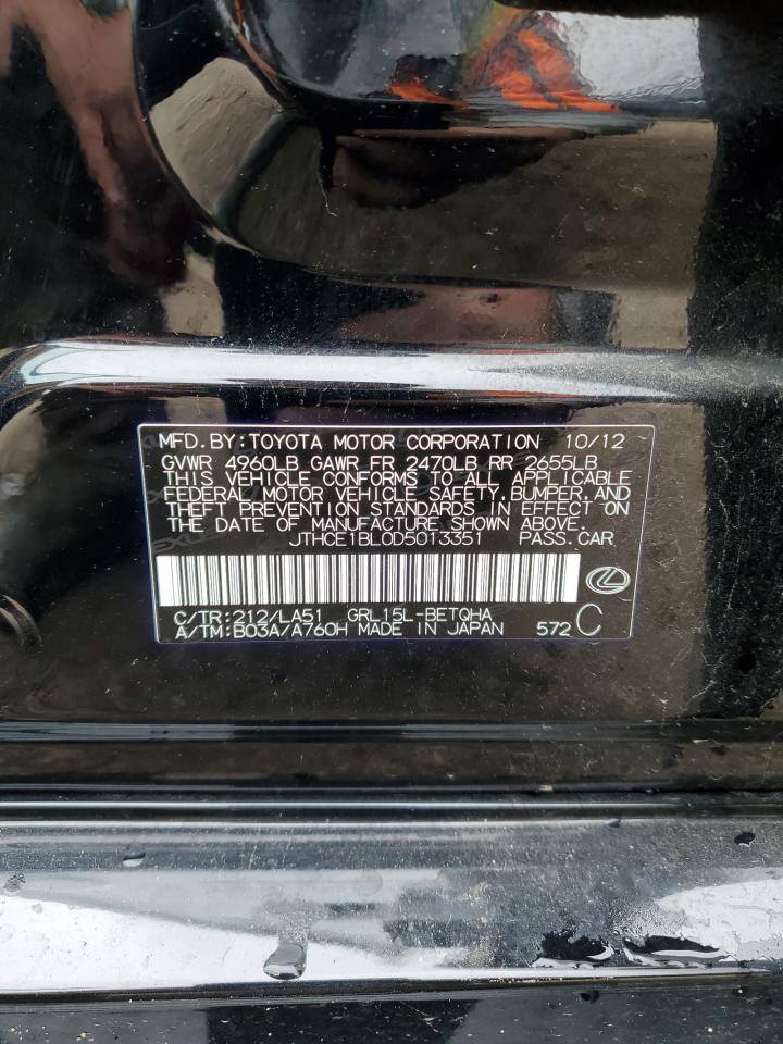 2013 Lexus Gs 350 VIN: JTHCE1BL0D5013351 Lot: 84642365