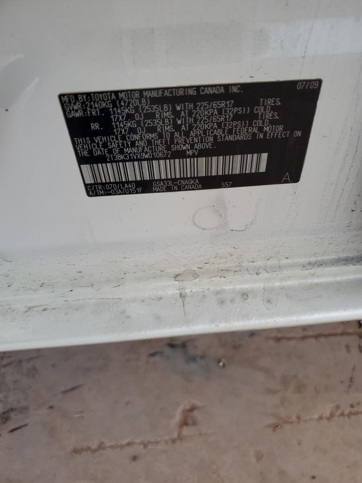 2009 Toyota Rav4 Limited VIN: 2T3BK31VX9W010672 Lot: 85386215